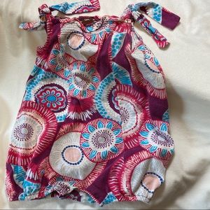 Tea Coll. Baby Girl Shoulder-Tie Romper 12-18M